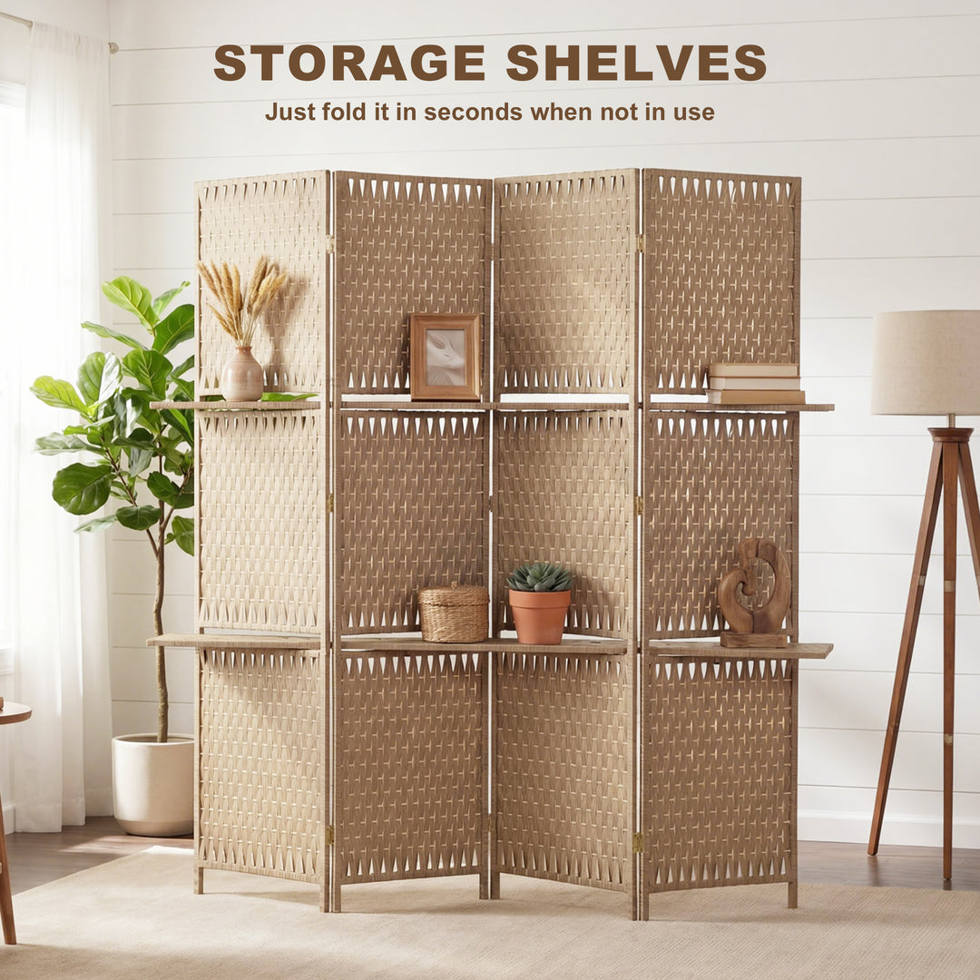 Wave Fibre Freestanding Folding Privacy Screen Panels, Room Divider, N