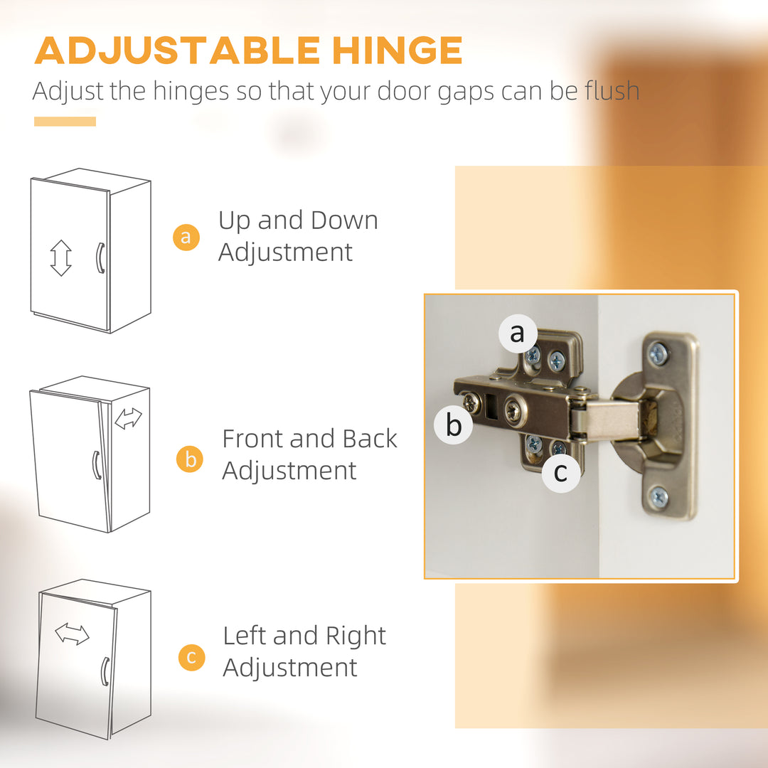 MCL Kitchen Cupboard, 183cm Tall Storage Cabinet with Countertop, Sideboard with 3 Small Drawers, Flip Up Top Door, 3 Cabinet Doors and Open Shelves, 100W x 39.5D x 183.5H cm, White