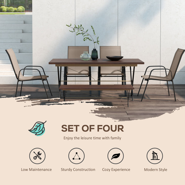 Set of Four Stackable Mesh Seat Chairs - Grey