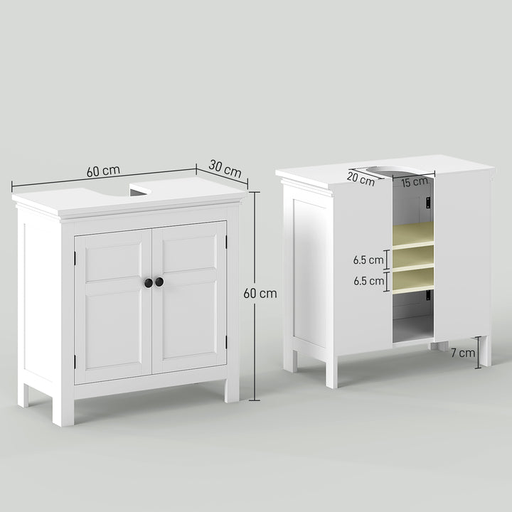 15 x 20cm 'U' Cut Out Bathroom Storage Cabinet - White