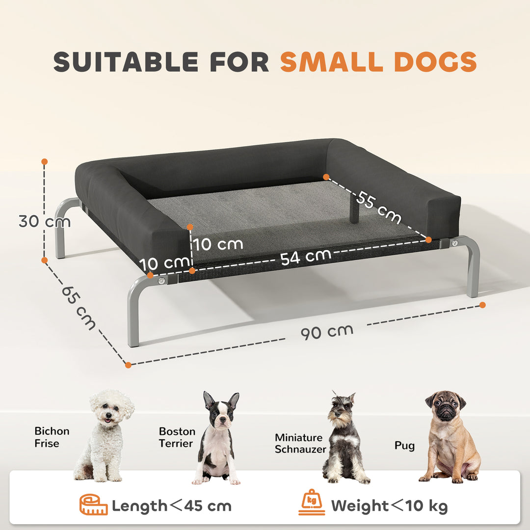 Elevated Dog Bed with Removable Bolsters, Raised Dog Bed for Small Bre