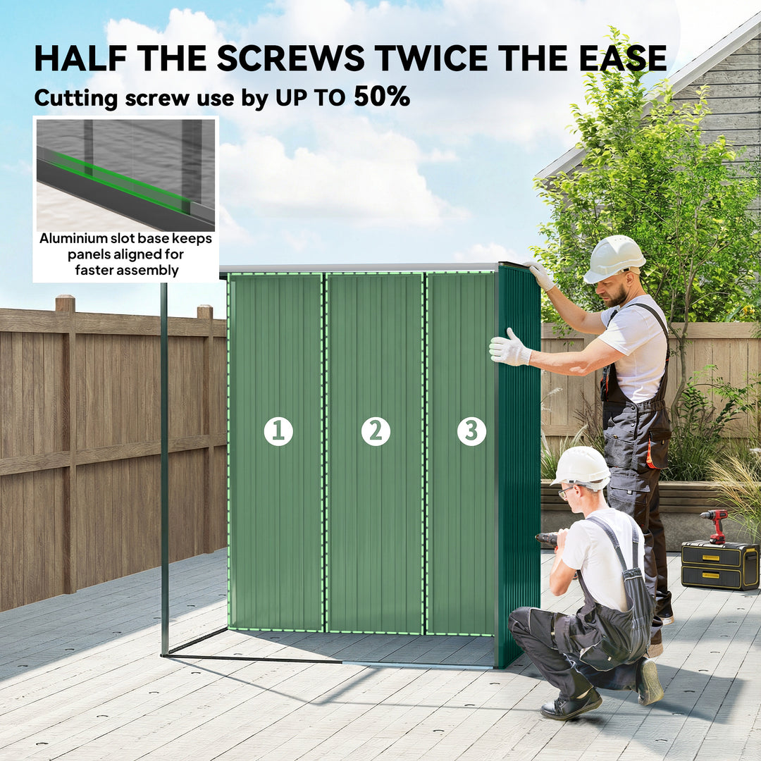 5 x 3.5ft Metal Garden Storage Shed with Effortless Assembly and 2 Pai