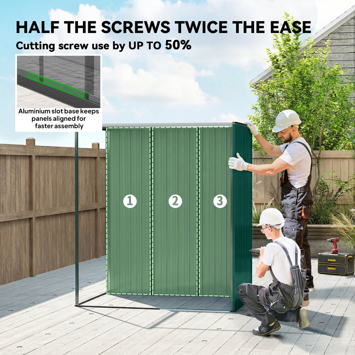 5 x 3.5ft Metal Garden Storage Shed with Effortless Assembly and 2 Pai