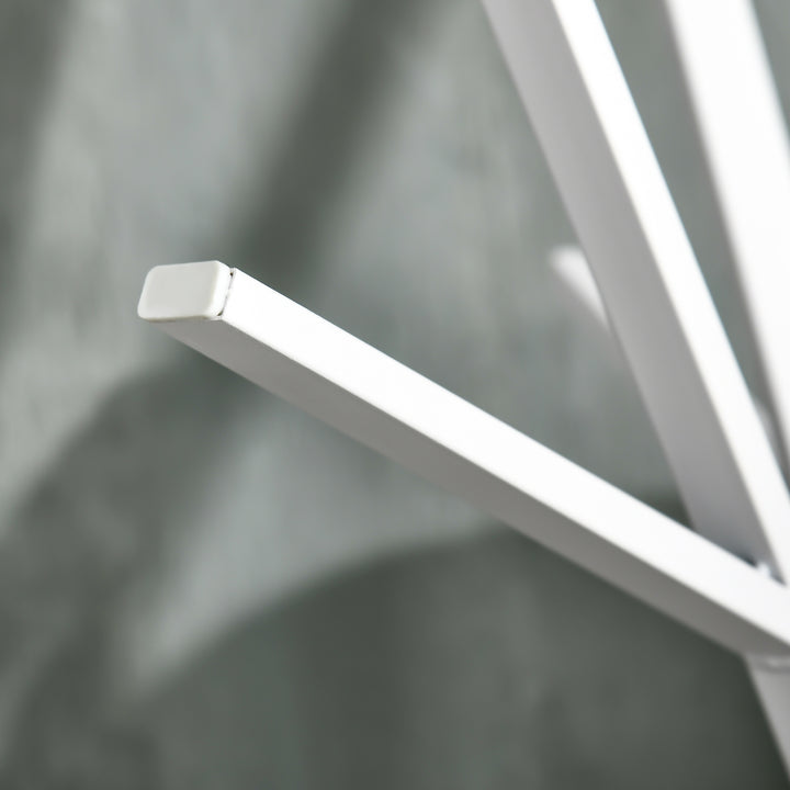 MCL Freestanding Metal Coat Rack Stand 9 Hooks Clothes Tree with 1 Shelf Hat Display Hall Tree Hanger Bag Umbrella Hanging Organiser White