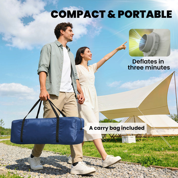 Inflatable Camping Tent w/ Hand Pump, Easy Setup 1/2 Person Blow Up Te