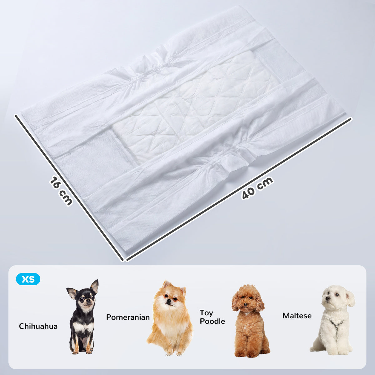 Dog Diapers Super Absorbent Leak-Proof Dog Nappies for Male Dogs Size 