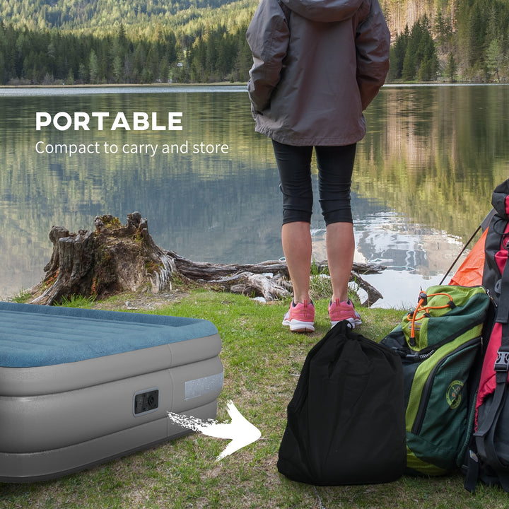 King-Size Inflatable Mattress, with Built-In Electric Pump and Bag
