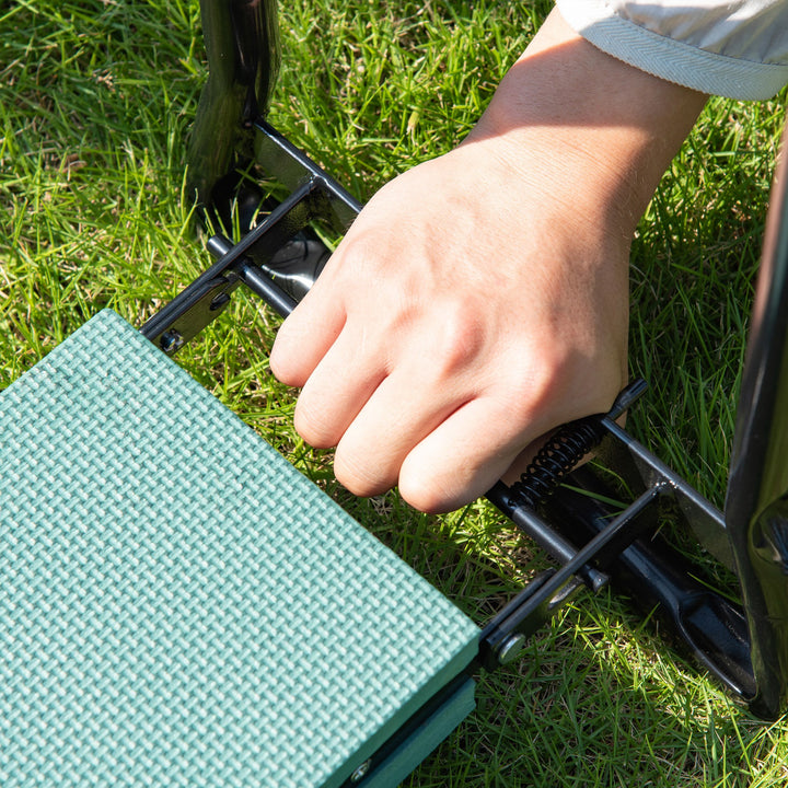 Outsunny 2 In 1 Garden Kneeler Seat Kneeling Pad Support Bench Foldable Knee Protector, Green