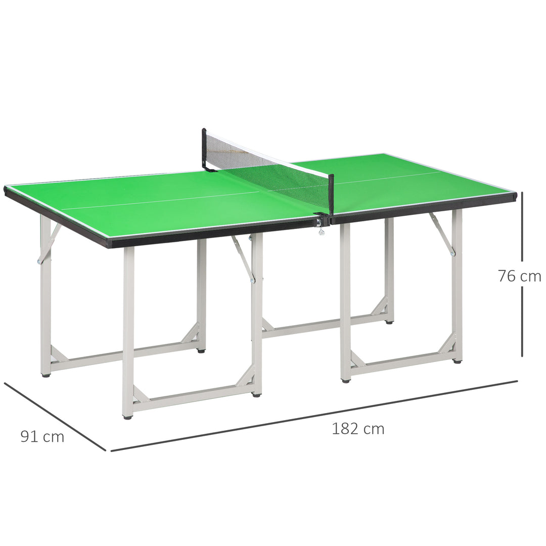 HOMCOM 182cm Mini Tennis Table Folding Ping Pong Table with Net Multi