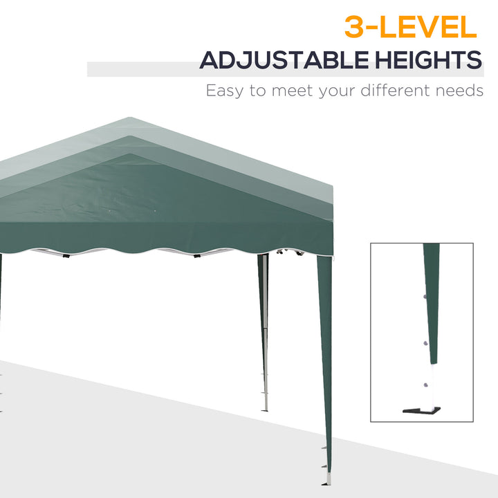 3 x 3cm Adjustable Height Pop-Up Gazebo, with Bag - Green