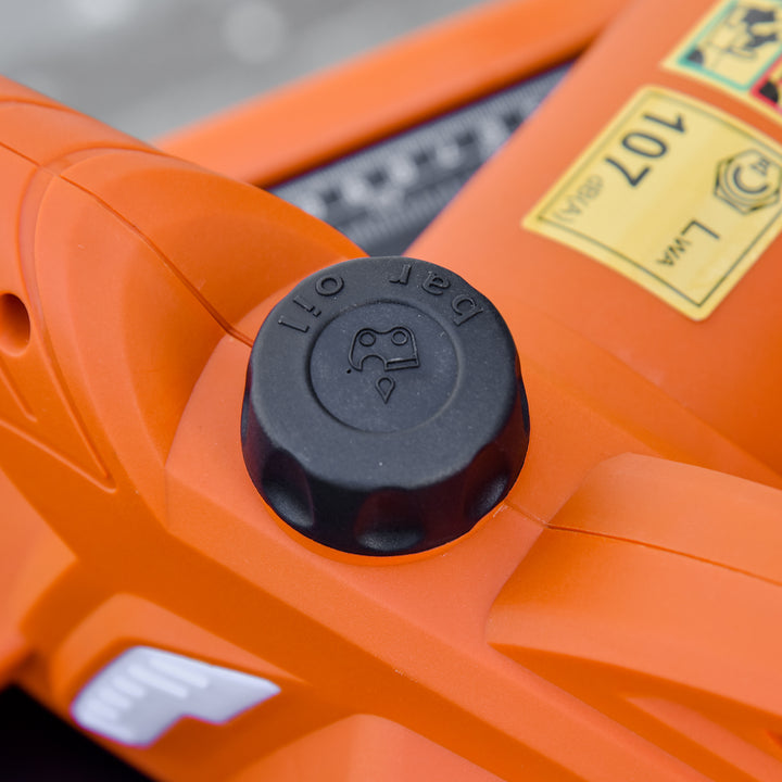 Aluminium Chainsaw with Double Brake Protection and Blade Cover, 2000 W, 40 cm, for Wood, Trees and Branches, Orange