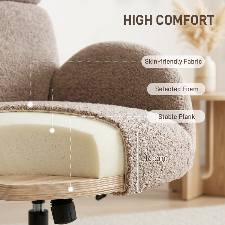 Swivel Armchair and Footstool Set, Height Adjustable Accent Chair with
