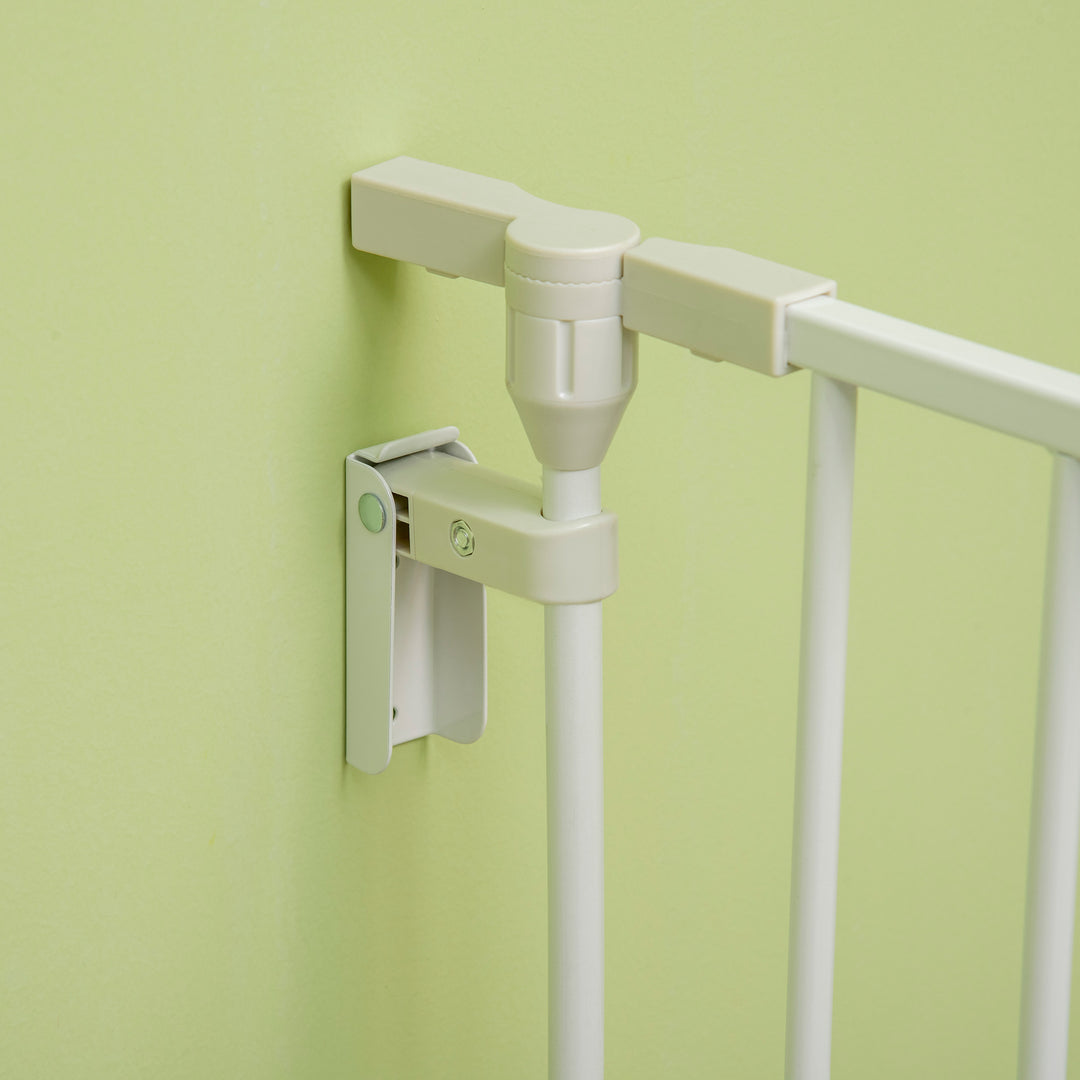 MCL 5 Panels Pet Playpen Metal Fence w/ Walk Through Door - White