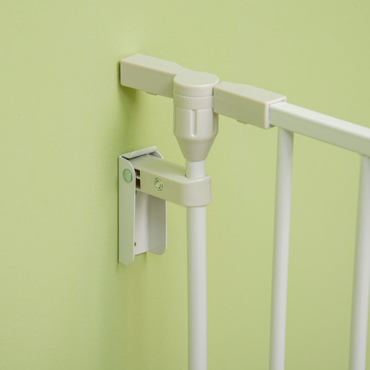 MCL 5 Panels Pet Playpen Metal Fence w/ Walk Through Door - White