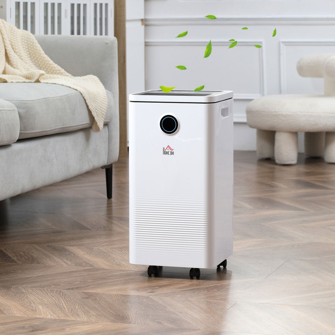 HOMCOM 10L/Day 2500ML Portable Quiet Dehumidifier with WiFi Smart App Control, Electric Moisture Air Dehumidifier for Home Laundry Basement