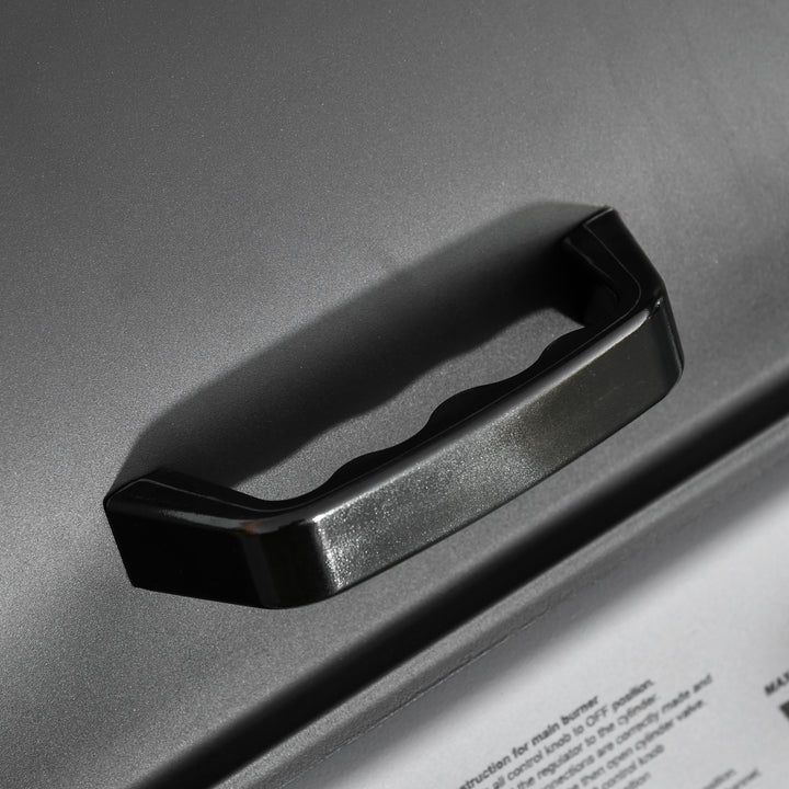 MCL 2 Burner Gas BBQ Trolley with Lid, 5.6 kW Gas Barbecue Grill with Wheels, Side Shelves, Black