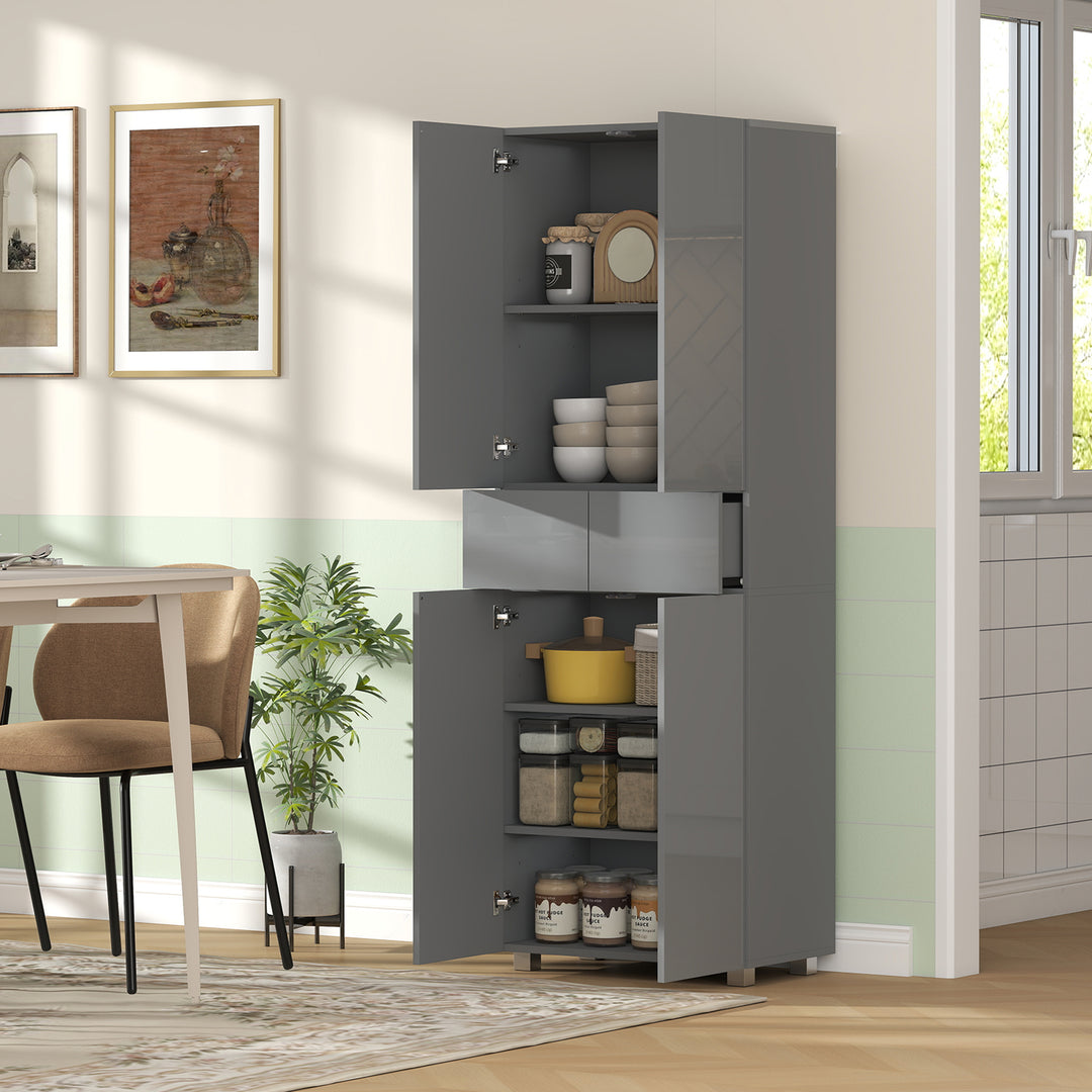 Storage Cabinet, Kitchen Cupboard with 3 Adjustable Shelves, 60L x 35W