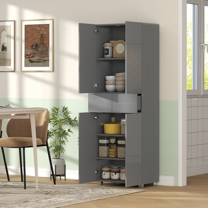 Storage Cabinet, Kitchen Cupboard with 3 Adjustable Shelves, 60L x 35W
