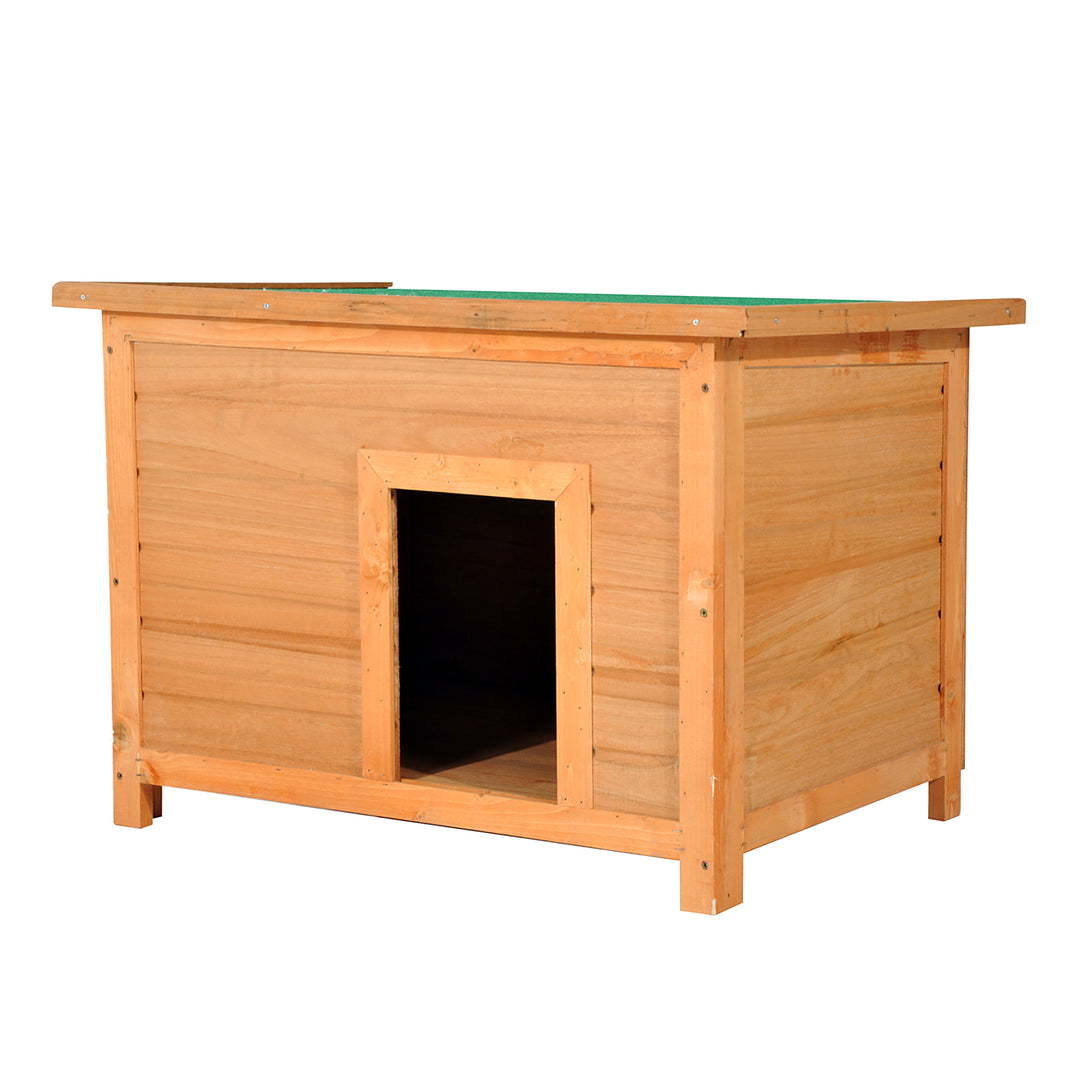 Pawhut 85cm Elevated Dog Kennel Wooden Pet House Outdoor Waterproof | Aosom UK