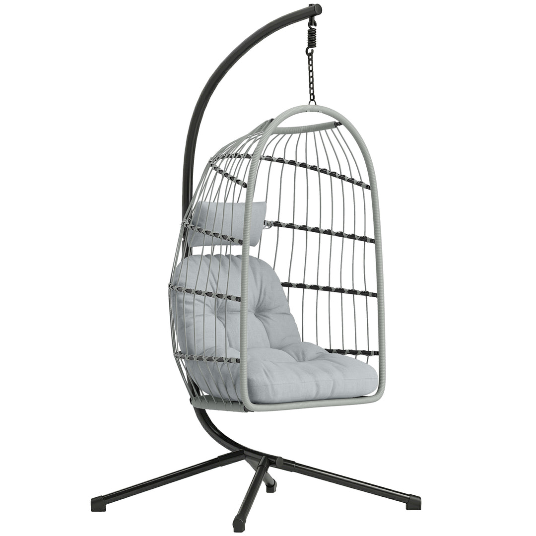 Hanging Egg Chair, Indoor Outdoor Hammock Swing Chair with Stand, Safe