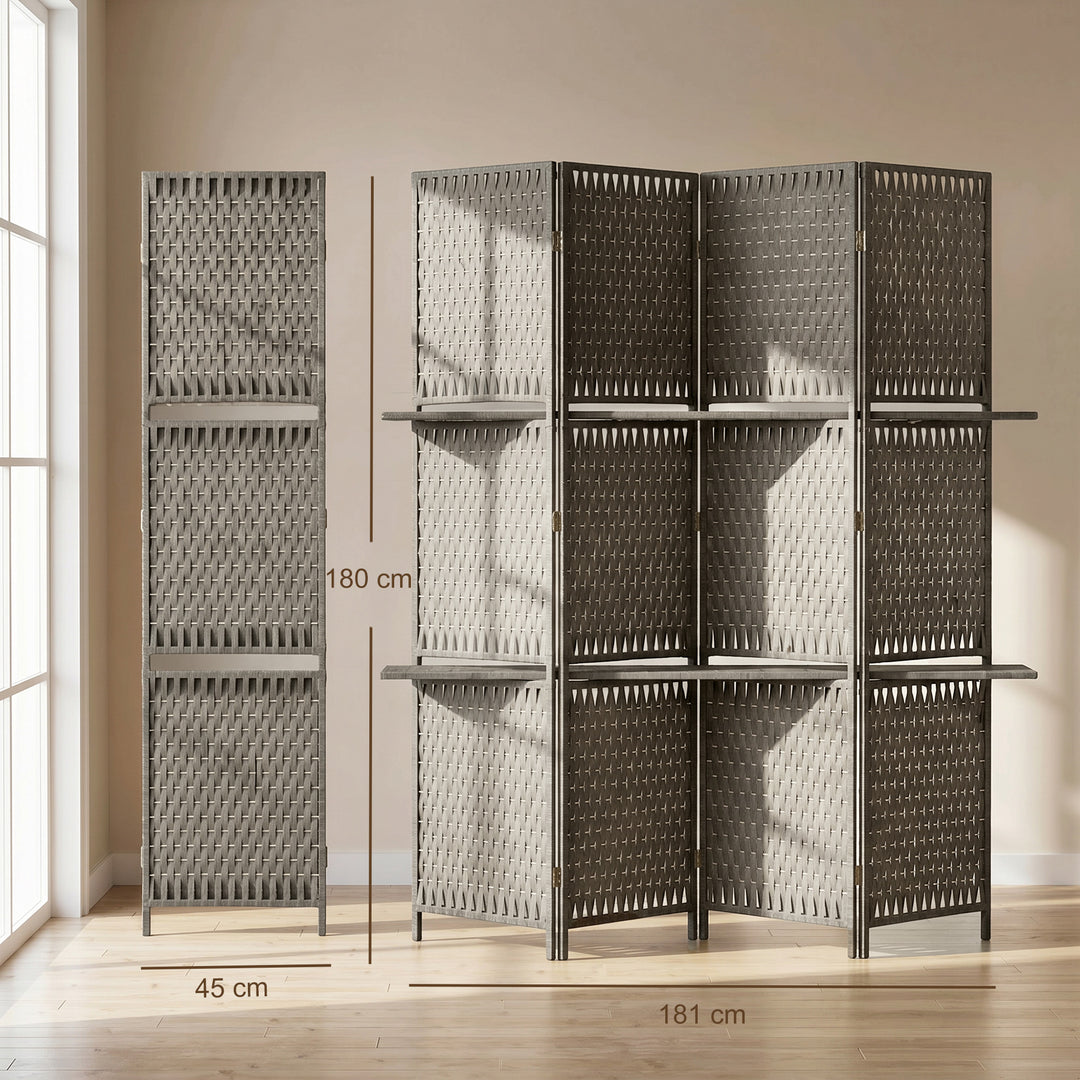 Wave Fibre Freestanding Folding Privacy Screen Panels, Room Divider, G