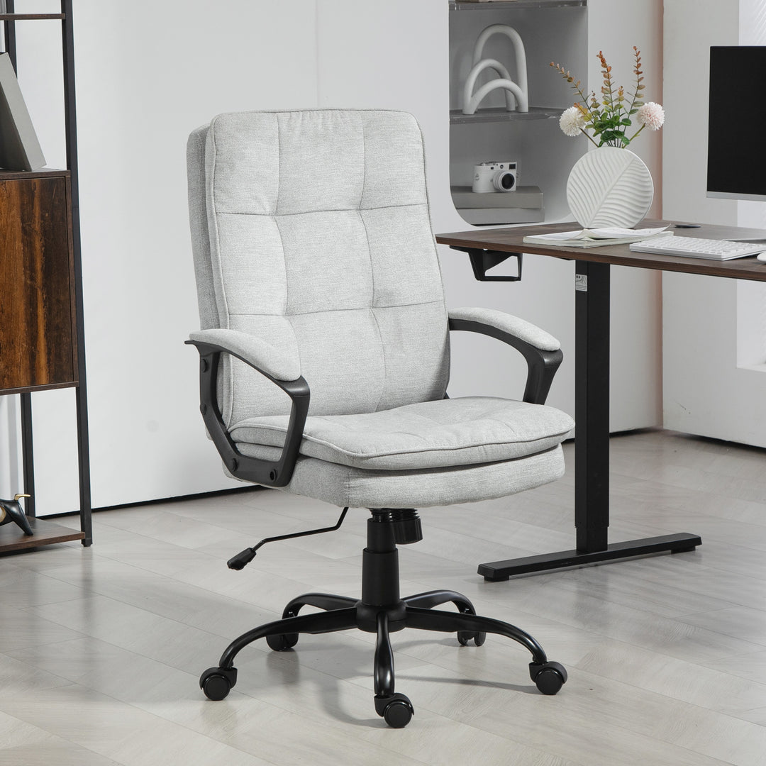 Linen-Look Double-Padded Office Chair