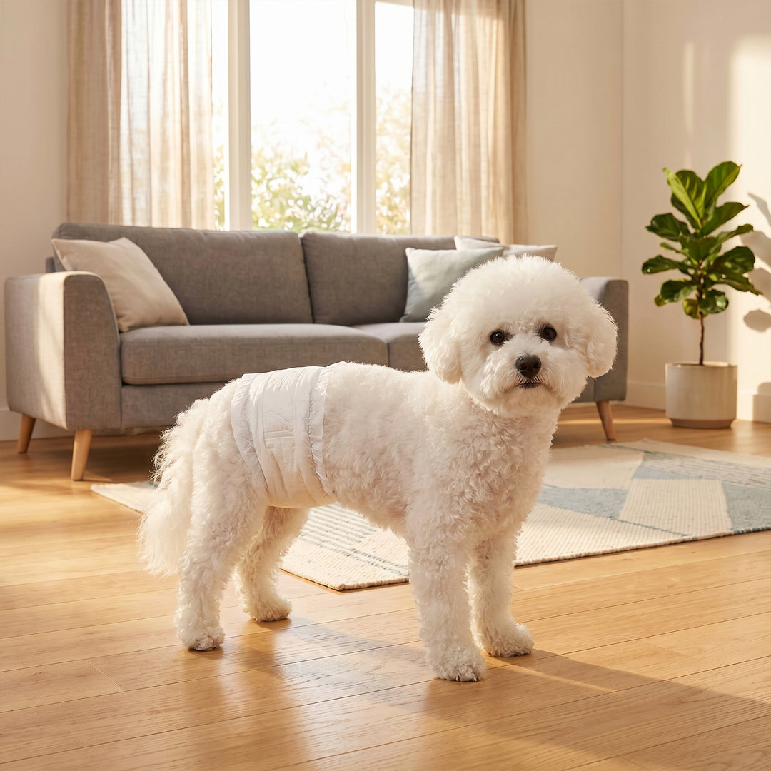 Dog Diapers Super Absorbent Leak-Proof Dog Nappies for Male Dogs Size 