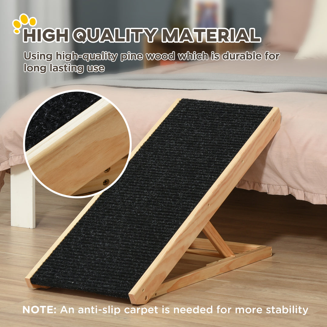Dog Ramp, Foldable Pet Ramp with 4 Adjustable Heights, Non-Slip Finish