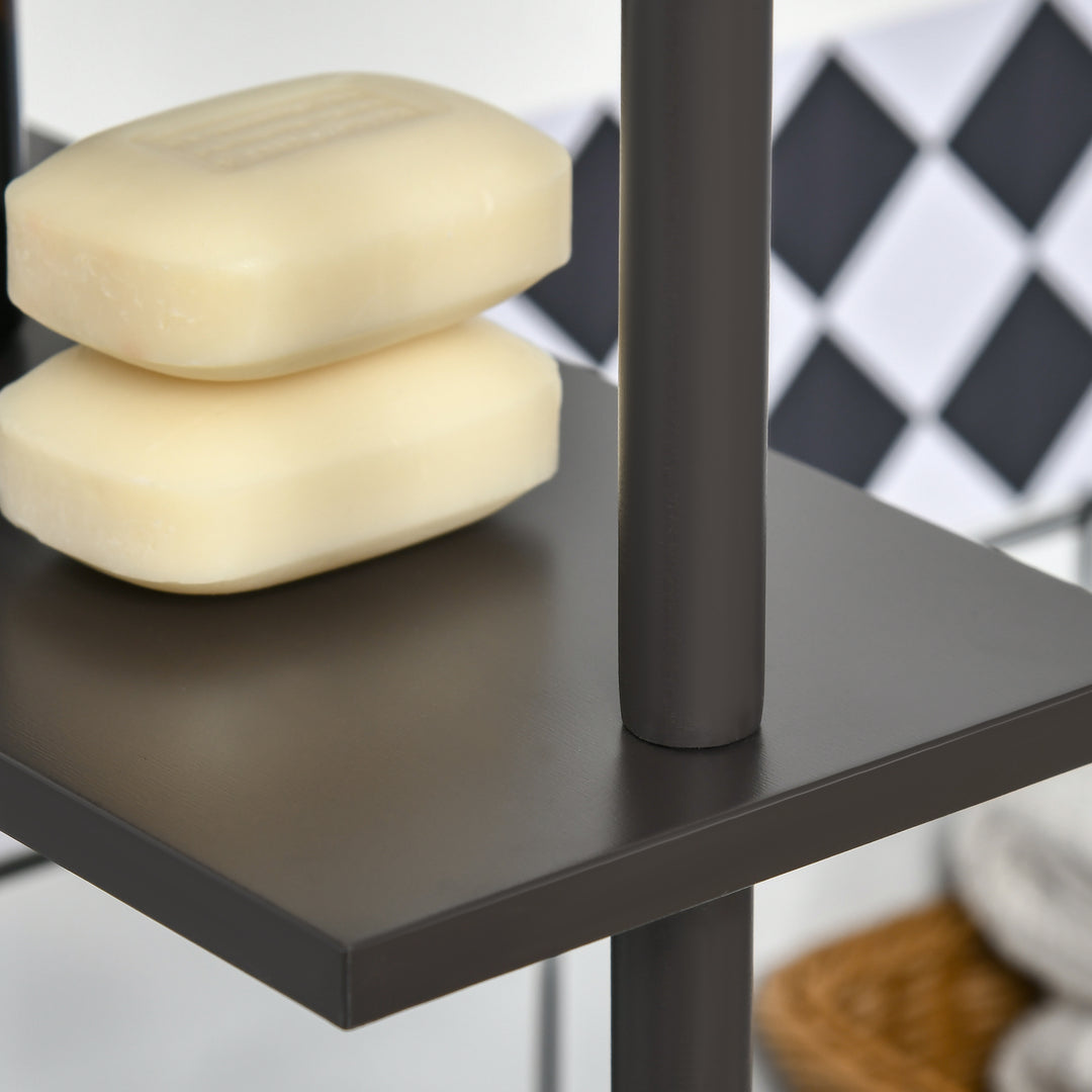 MCL Tall Bathroom Cabinet, Freestanding Bathroom Storage Cabinet with 2-Tier Shelf and Drawers, Narrow Cupboard Storage Unit, Brown