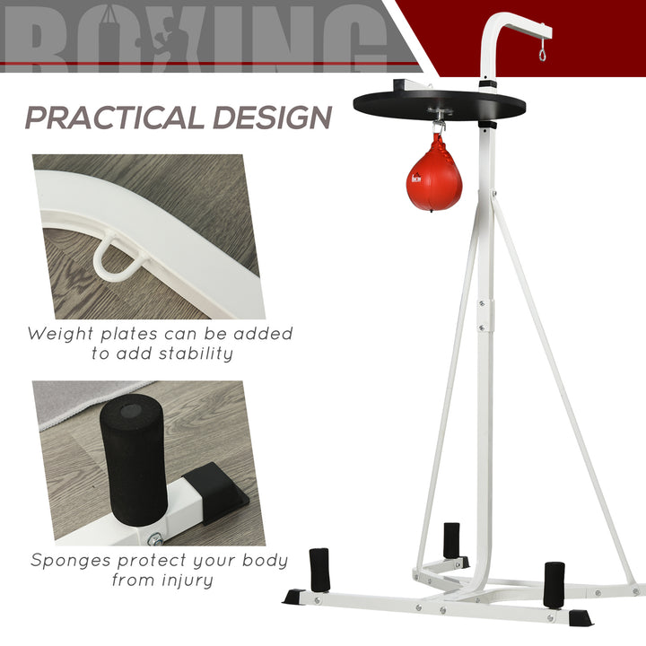 Adjustable Freestanding Speedbag, Punch Bag Hanger, White