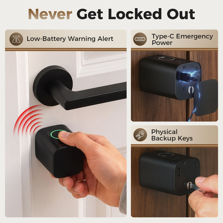 Smart Door Cylinder, 5-in-1 (Fingerprint Biometrics/Passcode/APP/NFC - view 6