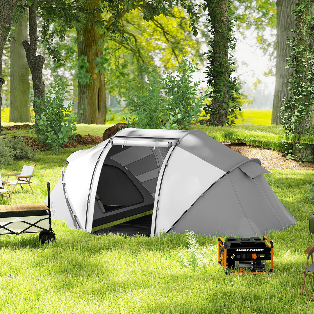 4-6 Man UV Protection Camping Tent - Charcoal Grey and White
