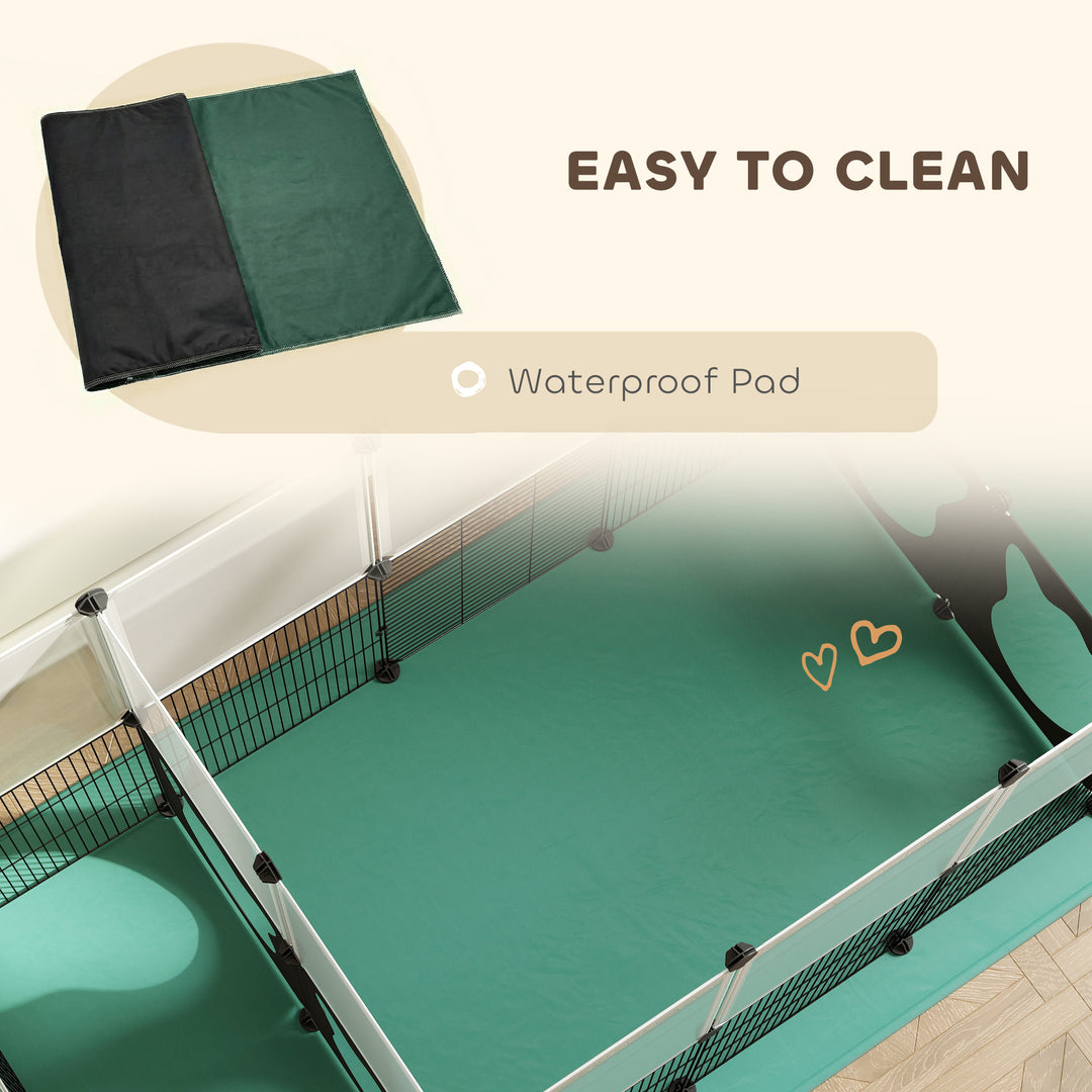 Pet Playpen with Waterproof Mat, DIY Small Animal Enclosure 34 Panels,