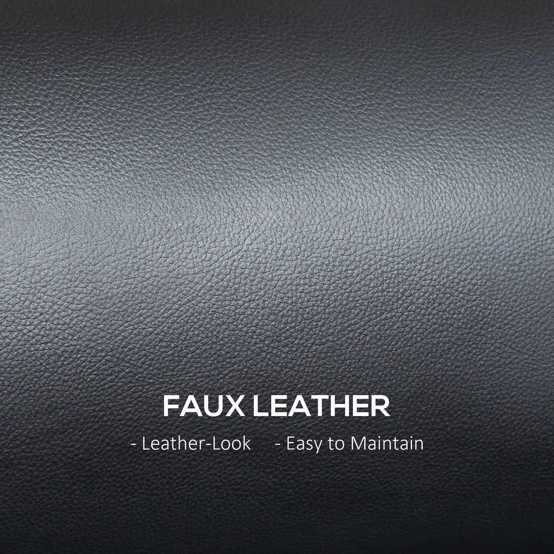 Small Faux Leather 2 Seater Sofa Settee - Black