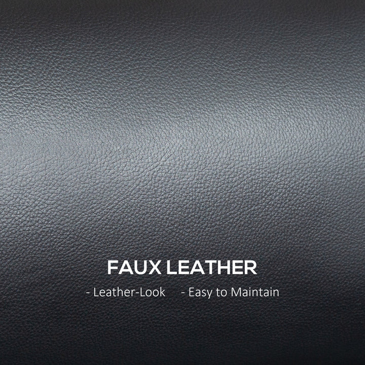 Small Faux Leather 2 Seater Sofa Settee - Black