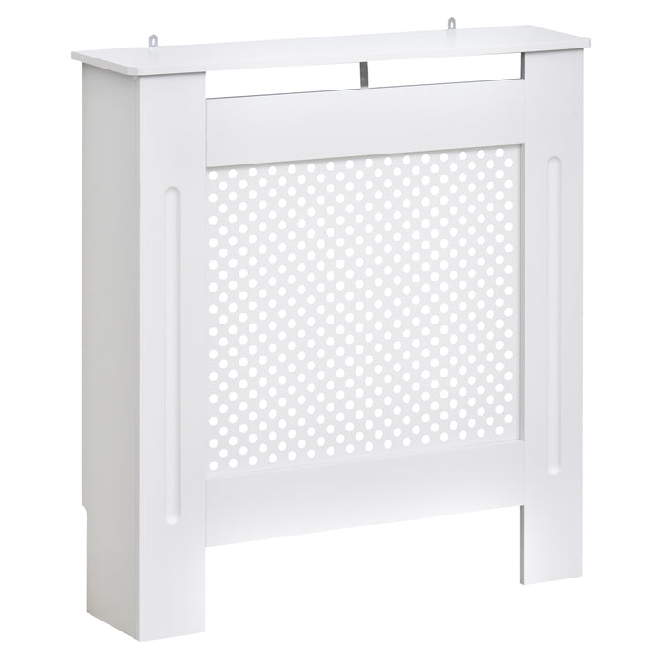 HOMCOM Modern Radiator Cover, Wooden Heating Cabinet, Grill Style Diamond Design, Painted White, Small | Aosom UK