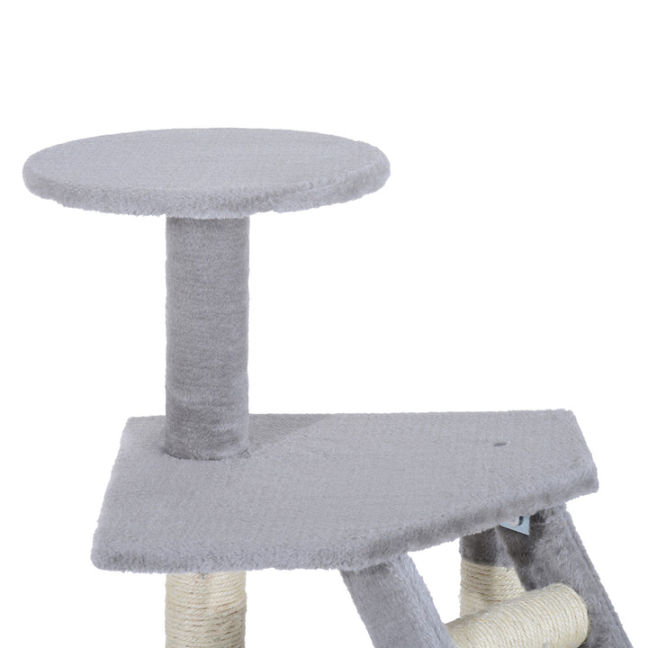 MCL Cat Tree for Indoor Cats Kitten Scratching Post Scratch Scratcher Climb Activity Center Play House Pet Furniture 125cm (Grey)