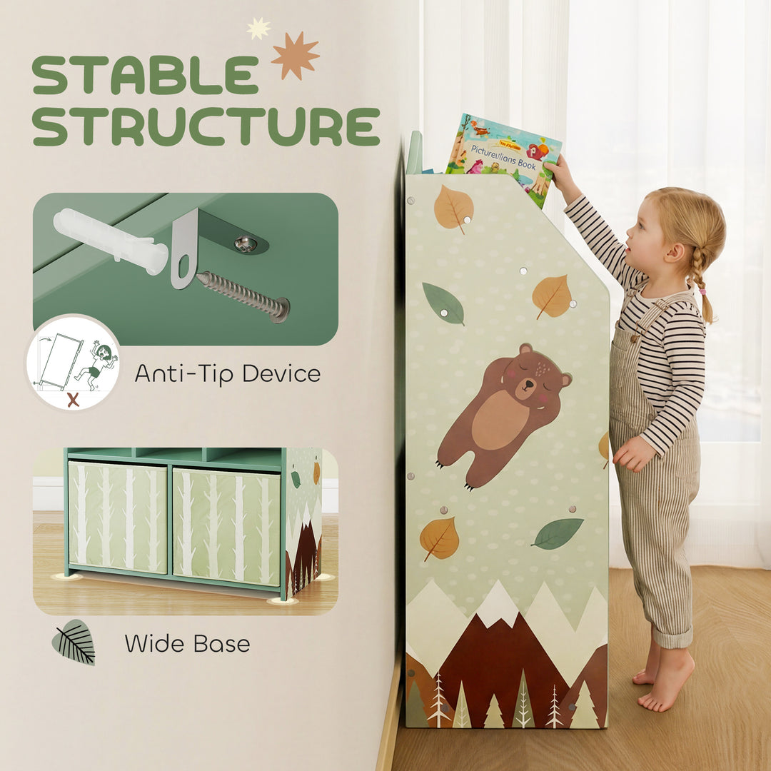 Kids Bookshelf with Storage, Toy Storage Unit with Book Display, Shelv