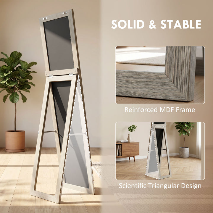 Full Length Mirror, 37 x 157 cm, Hanging or Freestanding, Rectangular 