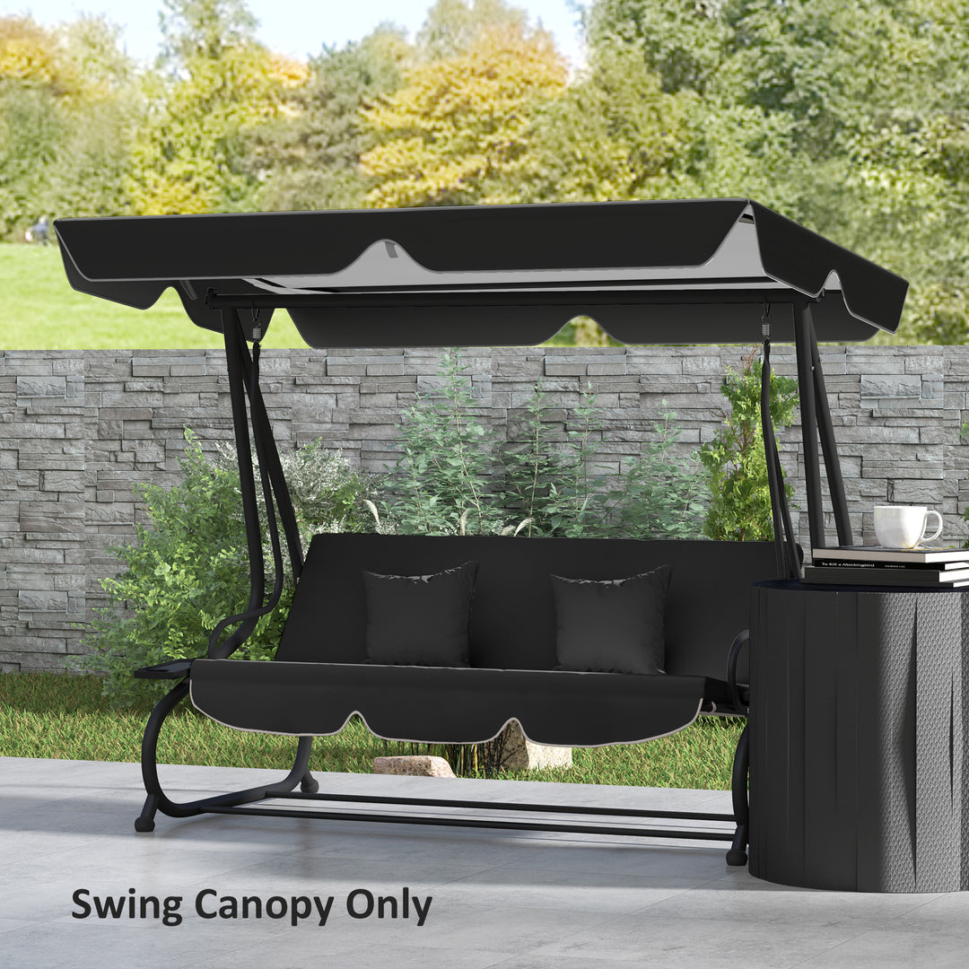 145 x 200Wcm Swing Chair Canopy Replacement - Black