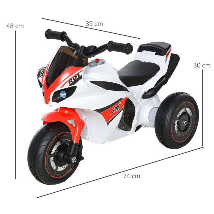Kids Ride-On Police Bike 3-Wheel Vehicle w/ Music Lights Safe Seat Handlebars Toddler NO POWER Child Learning Fun Development 18-36 Months White