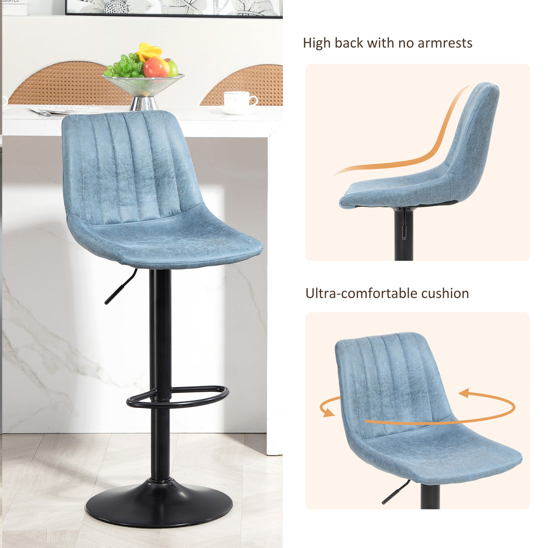 Set of Two Retro Tub Bar Stools - Blue