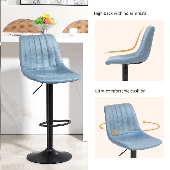 Set of Two Retro Tub Bar Stools - Blue