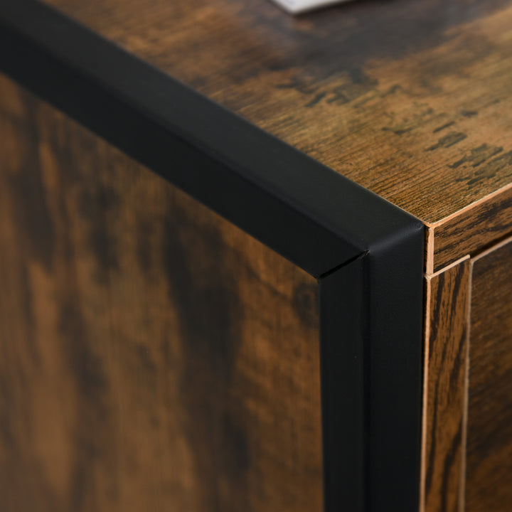 MCL Bedroom Chest of Drawers, Industrial 3-Drawer Dresser, Storage Drawers Unit with Metal Frame for Living Room, Rustic Brown