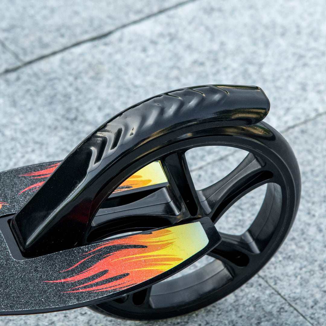 MCL Kids Foldable Kick Scooter w/ Adjustable Height, Break, Big Wheels, for Ages 7-14 Years - Black