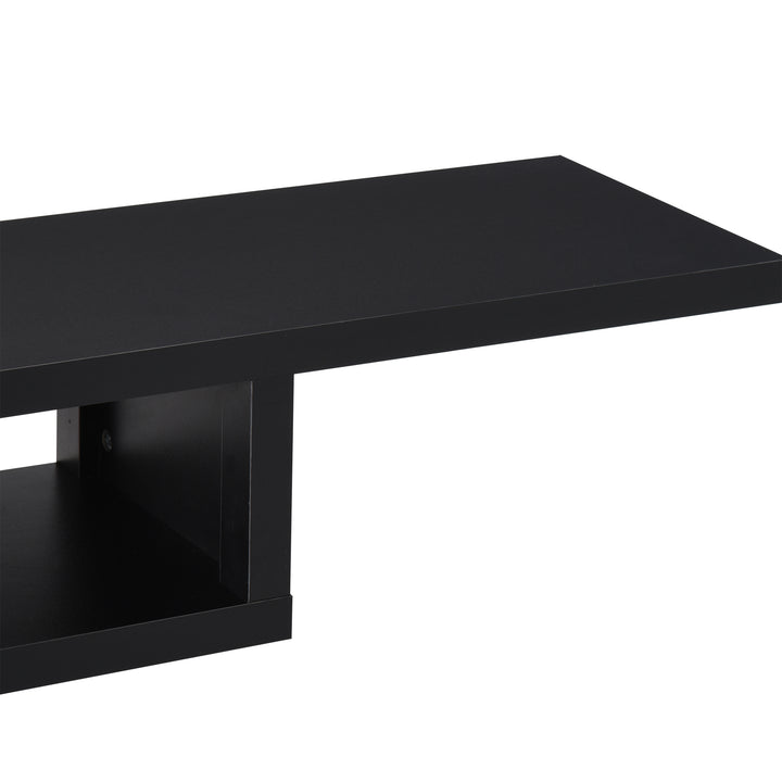 Floating TV Unit, Wall Mounted TV Stand with Open Shelf and 2 Cable Holes, Entertainment Unit for Living Room