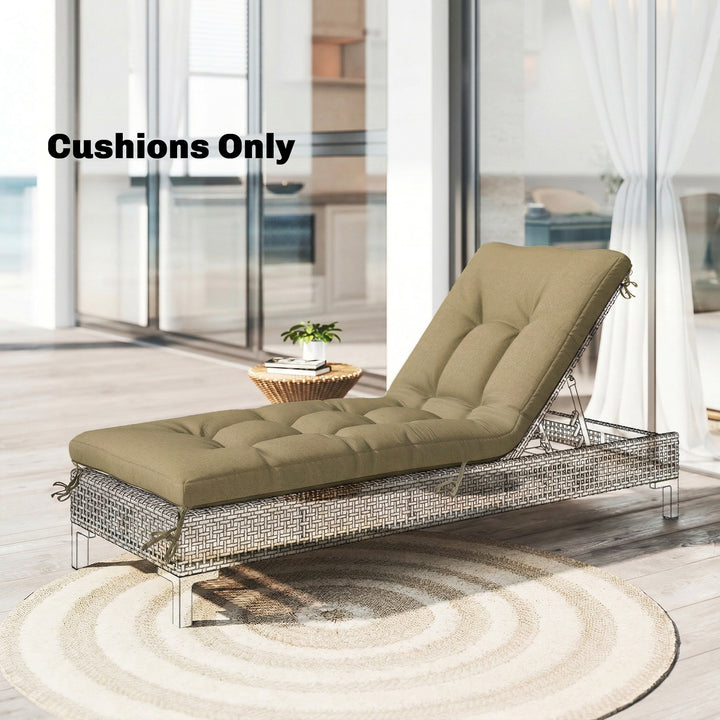 Sun Lounger Cushion, Memory Foam Patio Chair Cushion with Ties, Outdoo