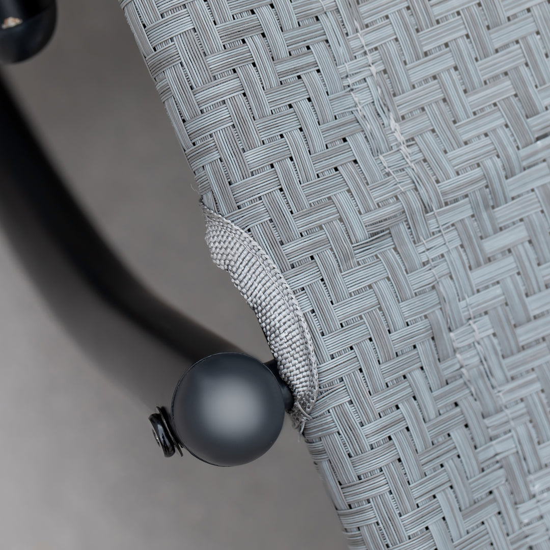 Zero Gravity Rocking Lounge Chair Rattan Effect Patio Rocking Chair w/ Removable Pillow Recliner Seat Breathable Texteline - Grey