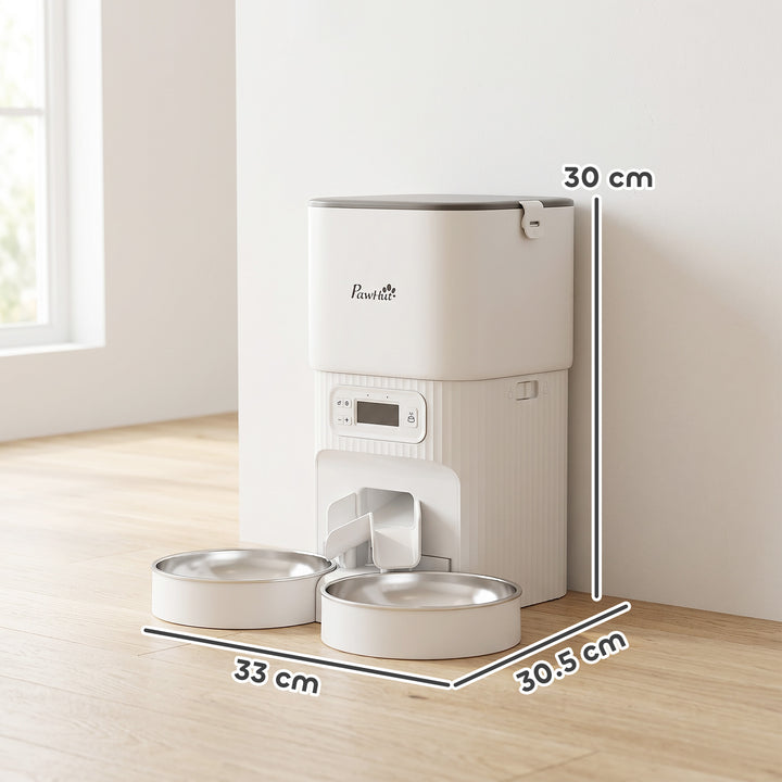 Automatic Cat Feeder Timed Portion Control Pet Food Dispenser with 2 S