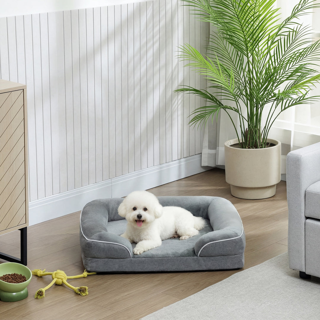 Dog Sofa Bed, Washable Pet Bed with Removable Cover and Non-Slip Botto